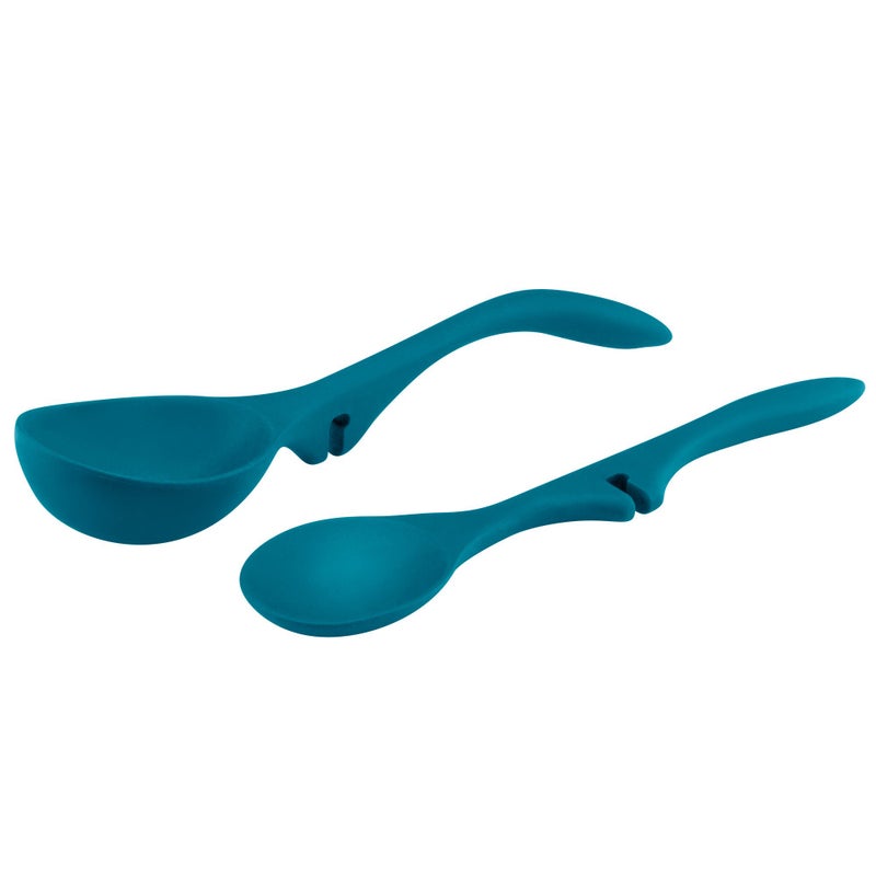 Rachael Ray Nonstick Kitchen Tools and Gadgets Lazy Spoon/Lazy Ladle Set, 2-Piece, Marine Blue, Small - 46834 - Image 3